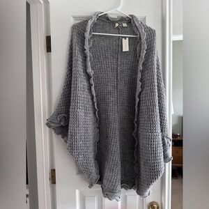 Moth for Anthropologie Grey Knit Shawl